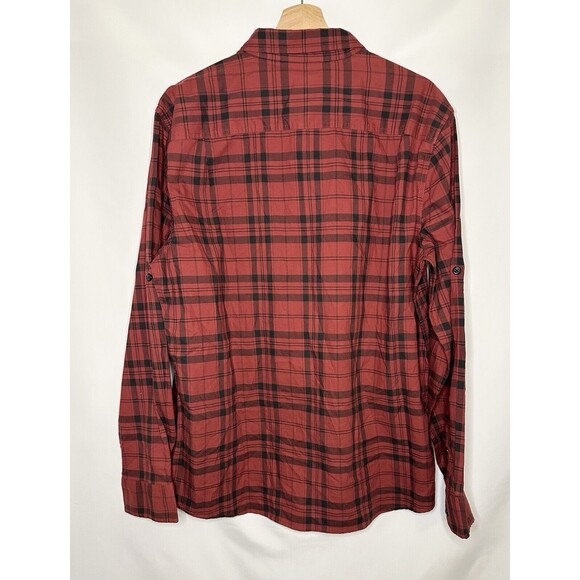 Alesbury Men's Red Black Plaid Button Up Long Sleeve Slim Shirt SIZE LARGE SLIM - Picture 2 of 8